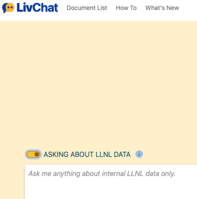 Ask about LLNL Data toggle in "on" position